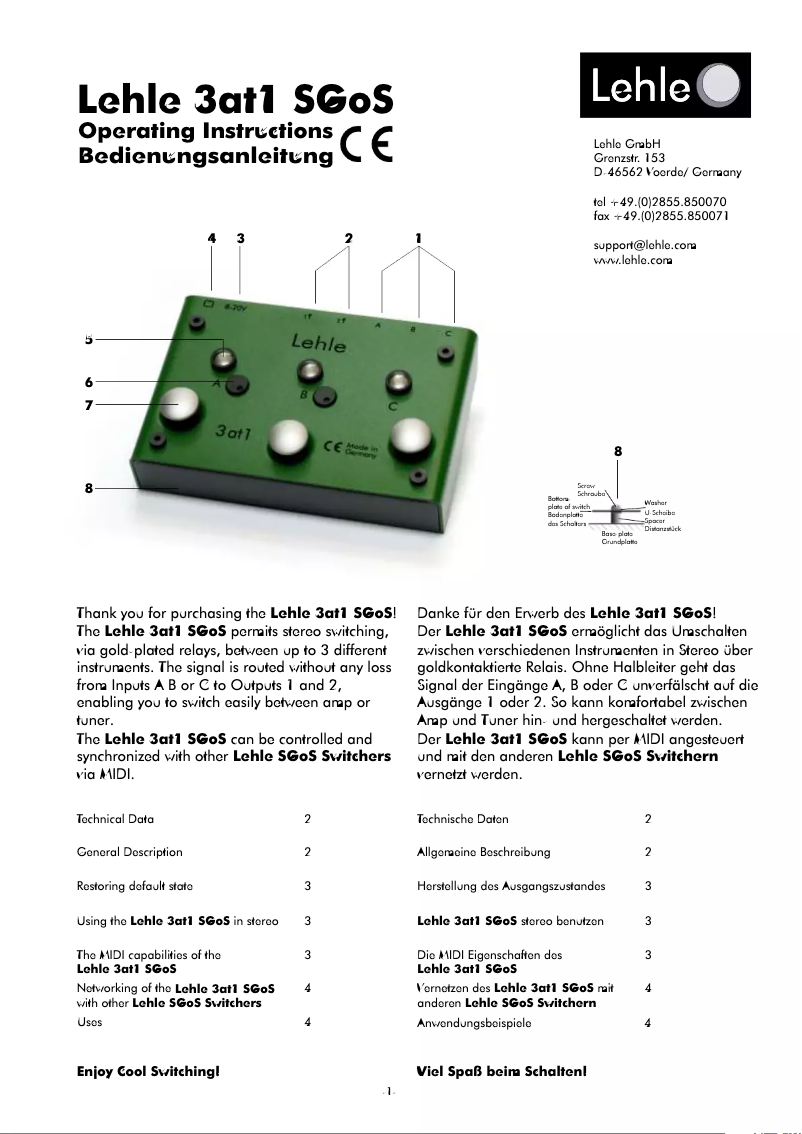 Page n°1 - Manuel utilisateur Lehle 3at1 SGoS