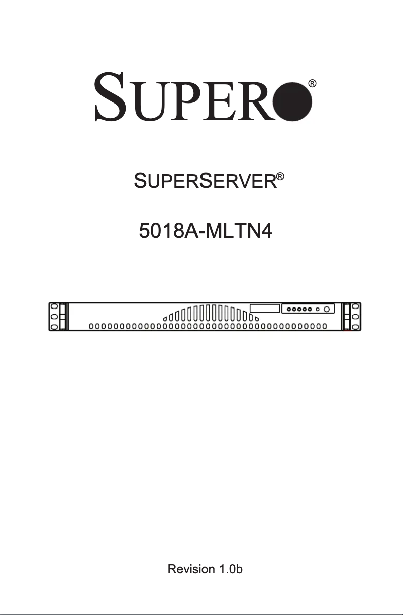 Page 1 de la notice Manuel utilisateur Supermicro SuperServer 5018A-MLTN4