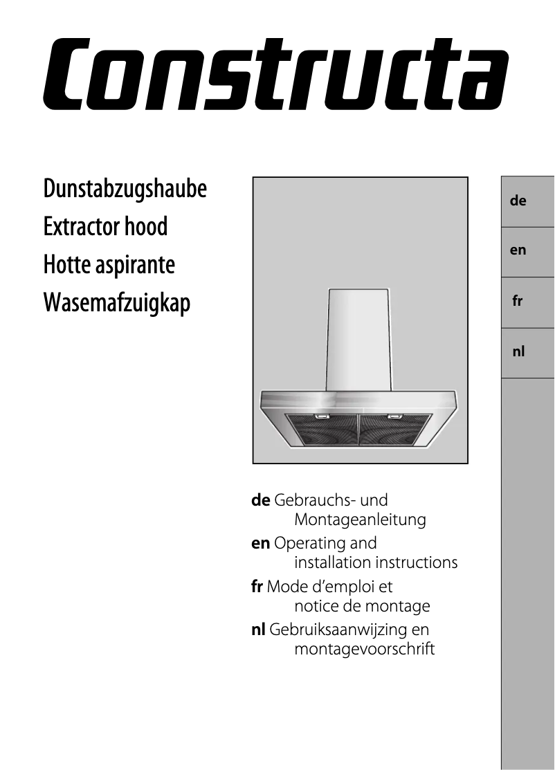 Page n°1 - Manuel utilisateur Constructa CD939550