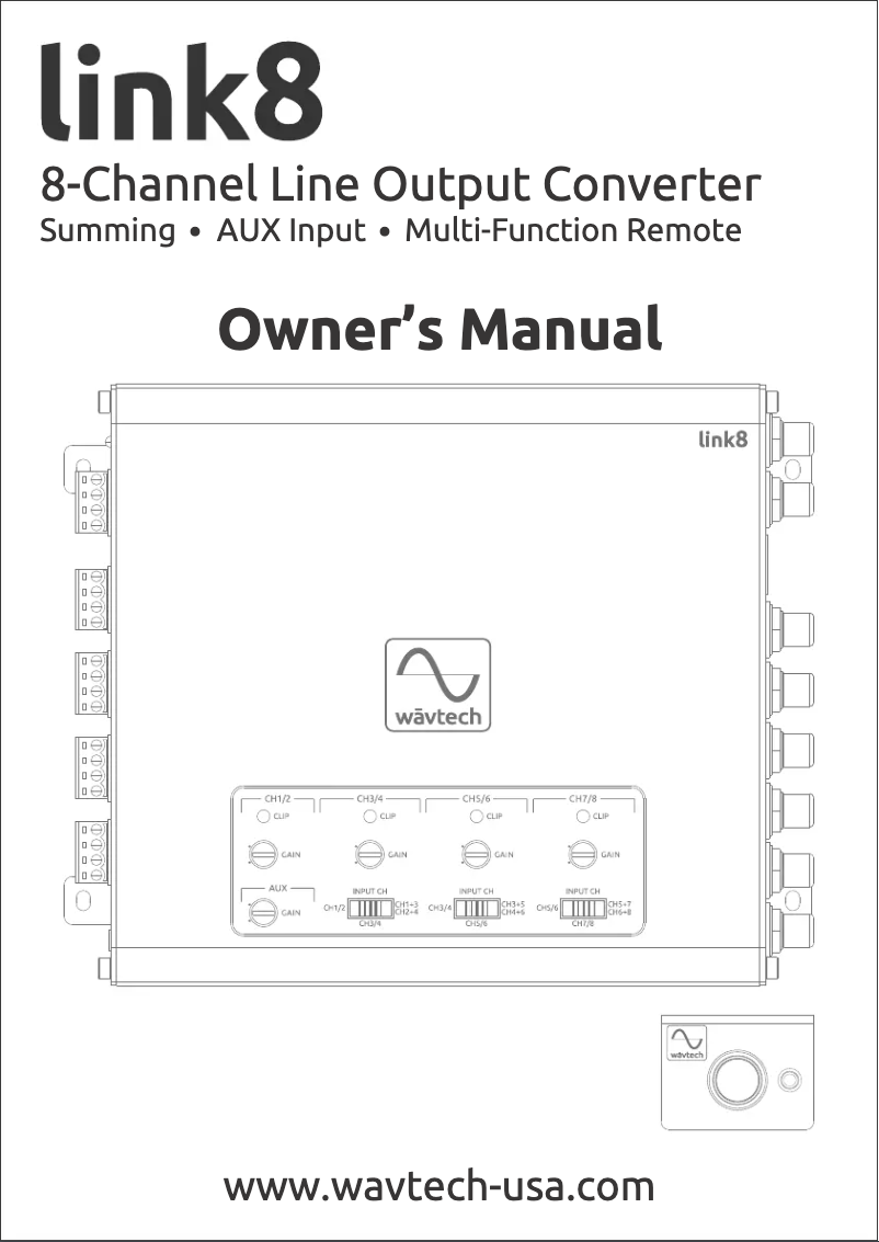 Page n°1 - Manuel utilisateur Wāvtech Link8