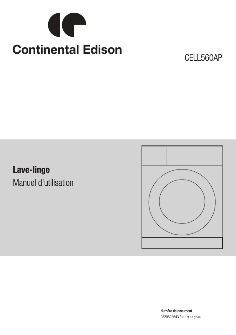 Page n°1 - Manuel utilisateur Continental Edison CELL560AP