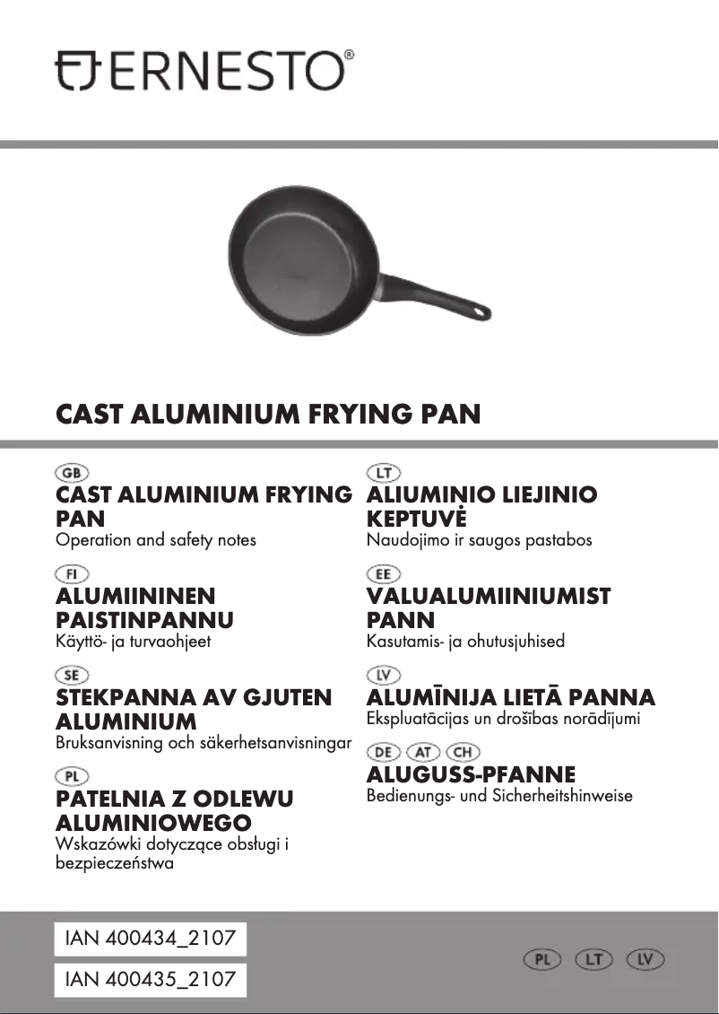 Page 1 de la notice Manuel utilisateur Ernesto HG08778