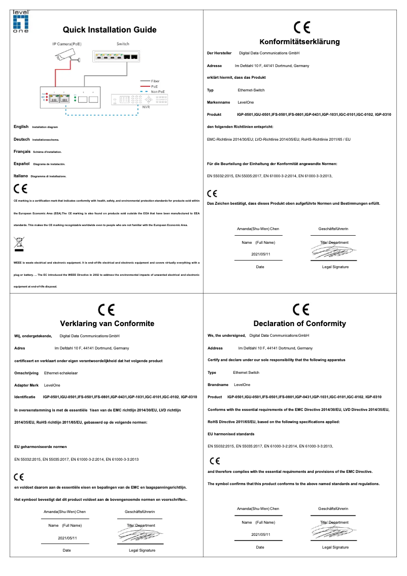 Page 1 de la notice Fiche technique Equip IGP-0431