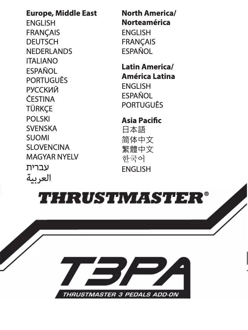 Page 1 de la notice Manuel utilisateur Thrustmaster T3PA Add-On Gaming Pedal Set