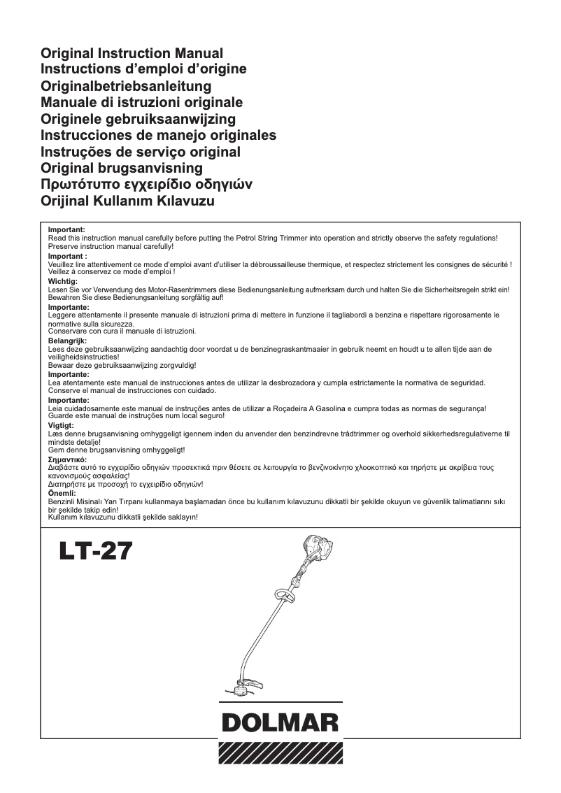 Page 1 de la notice Manuel utilisateur Dolmar LT-27