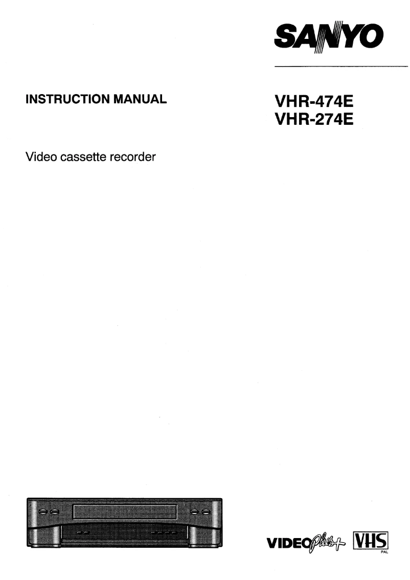 Page n°1 - Manuel utilisateur Sanyo VHR-274