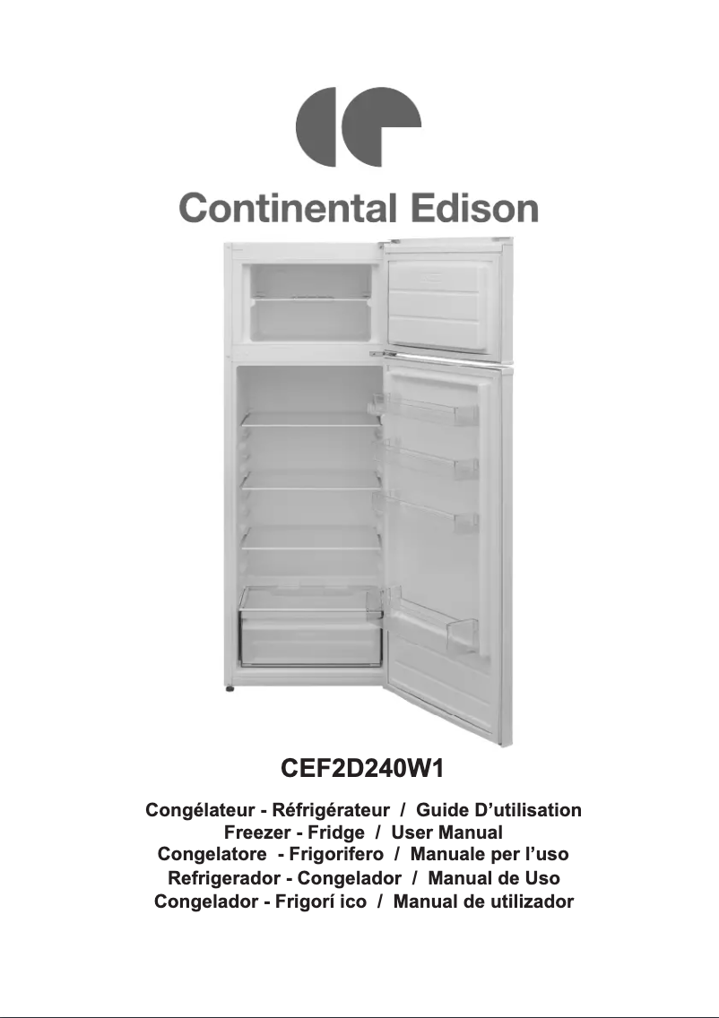 Page n°1 - Manuel utilisateur Continental Edison CEF2D240W1