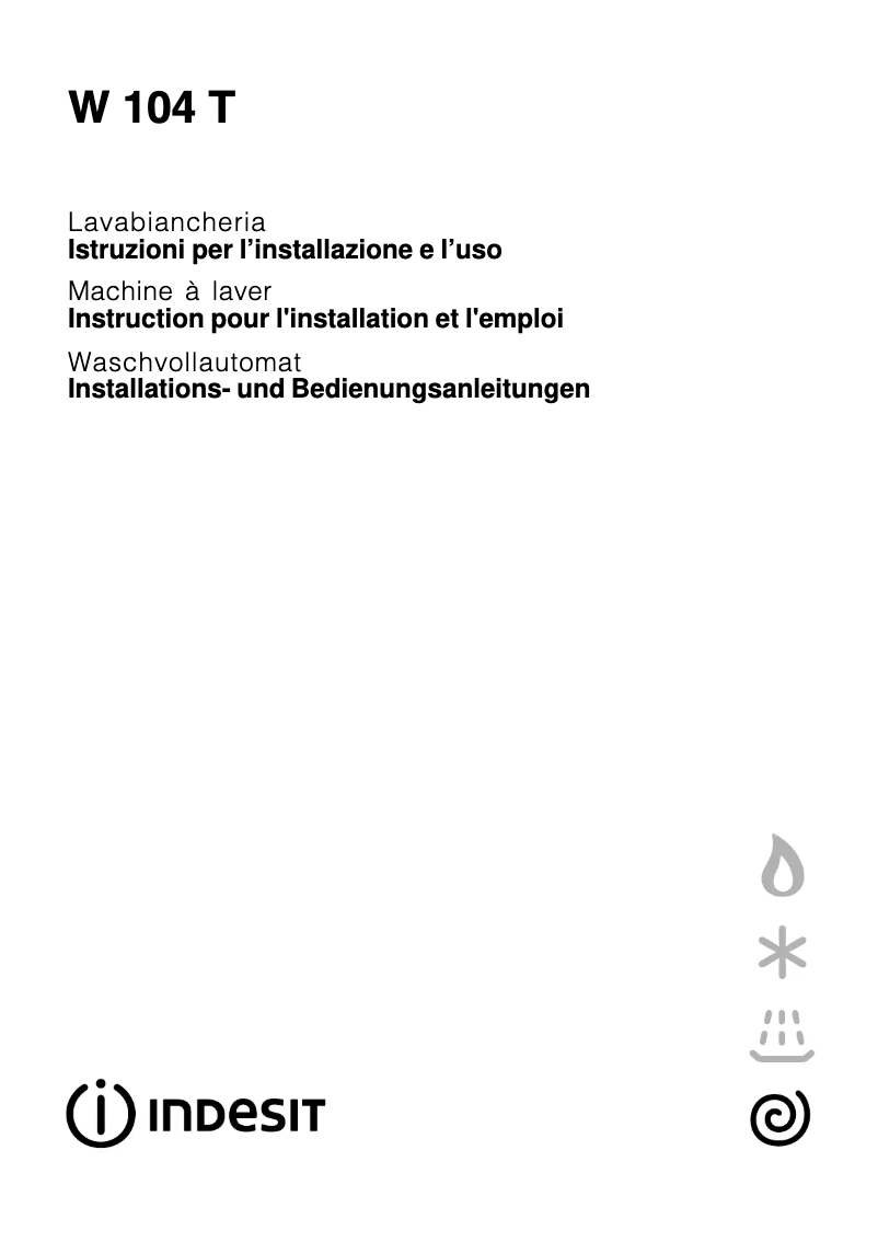 Image de la première page du manuel de l'appareil W 104 T (CH)