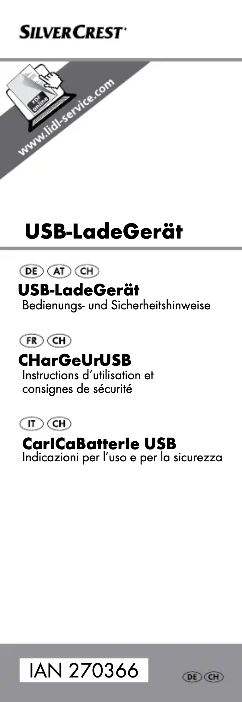 Página 1 del manual Manual de usuario SilverCrest IAN 270366