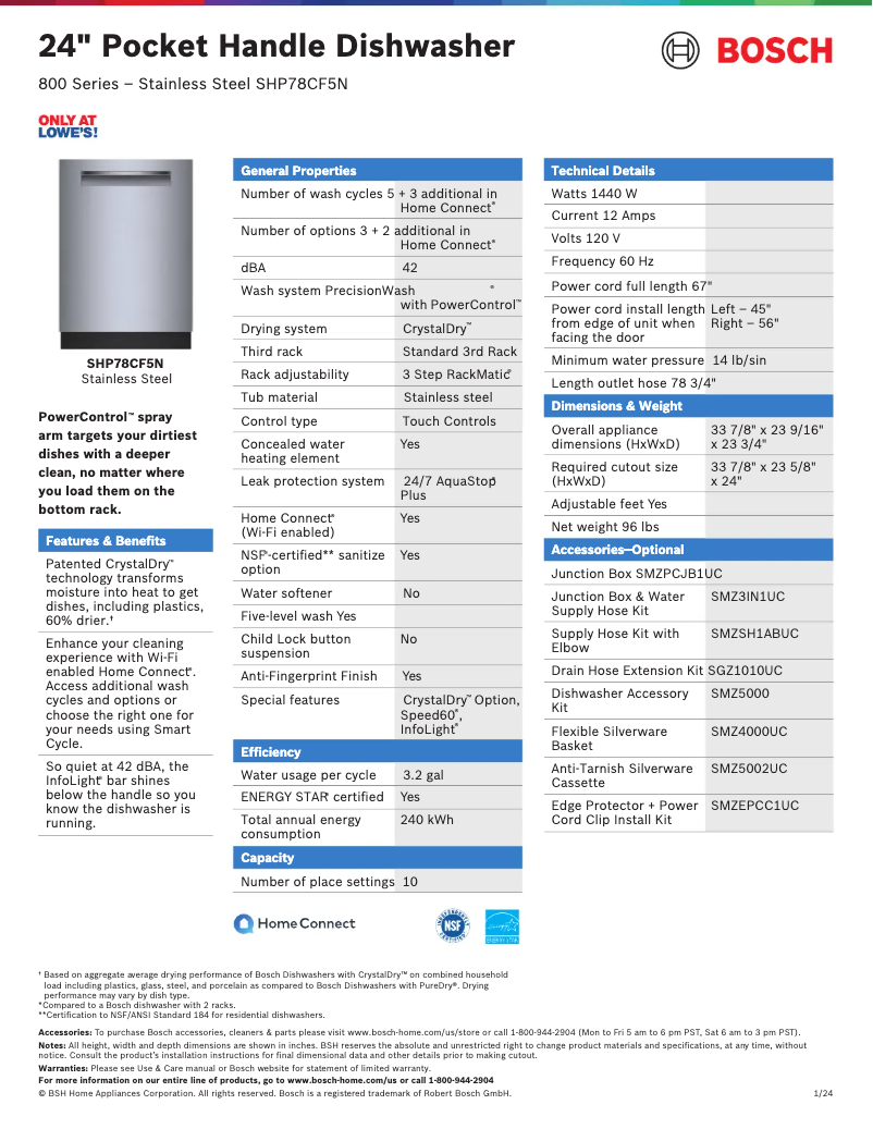 Image de la première page du manuel de l'appareil SHP78CF5N