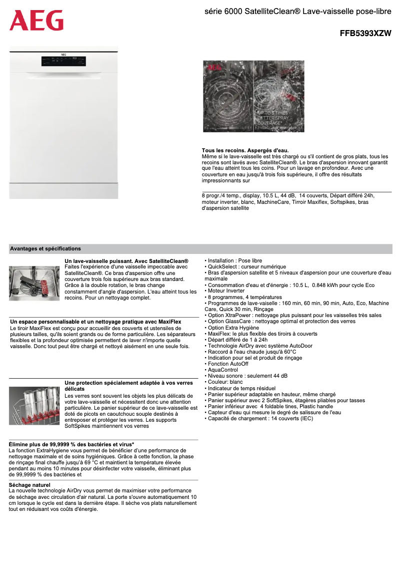 Image de la première page du manuel de l'appareil FFB5393XZW