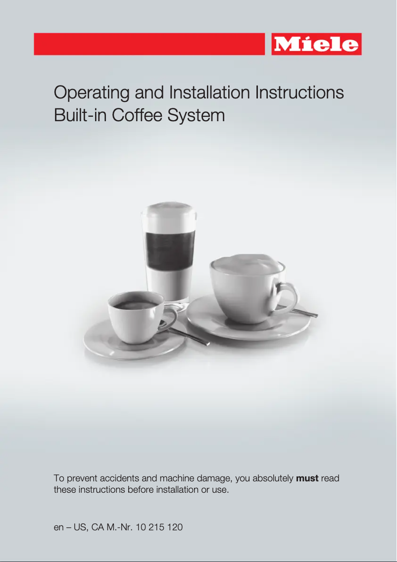 Página 1 del manual Guía de instalación Miele CVA 6805