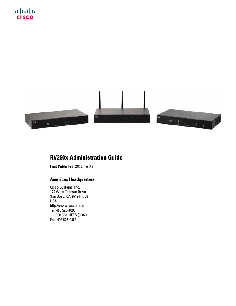 Page 1 de la notice Manuel utilisateur Cisco RV260P