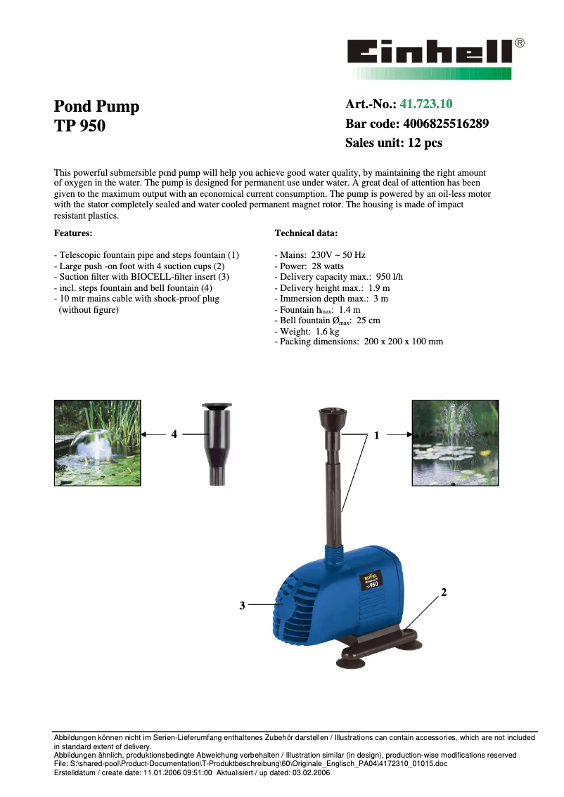 Image de la première page du manuel de l'appareil Royal TP 950