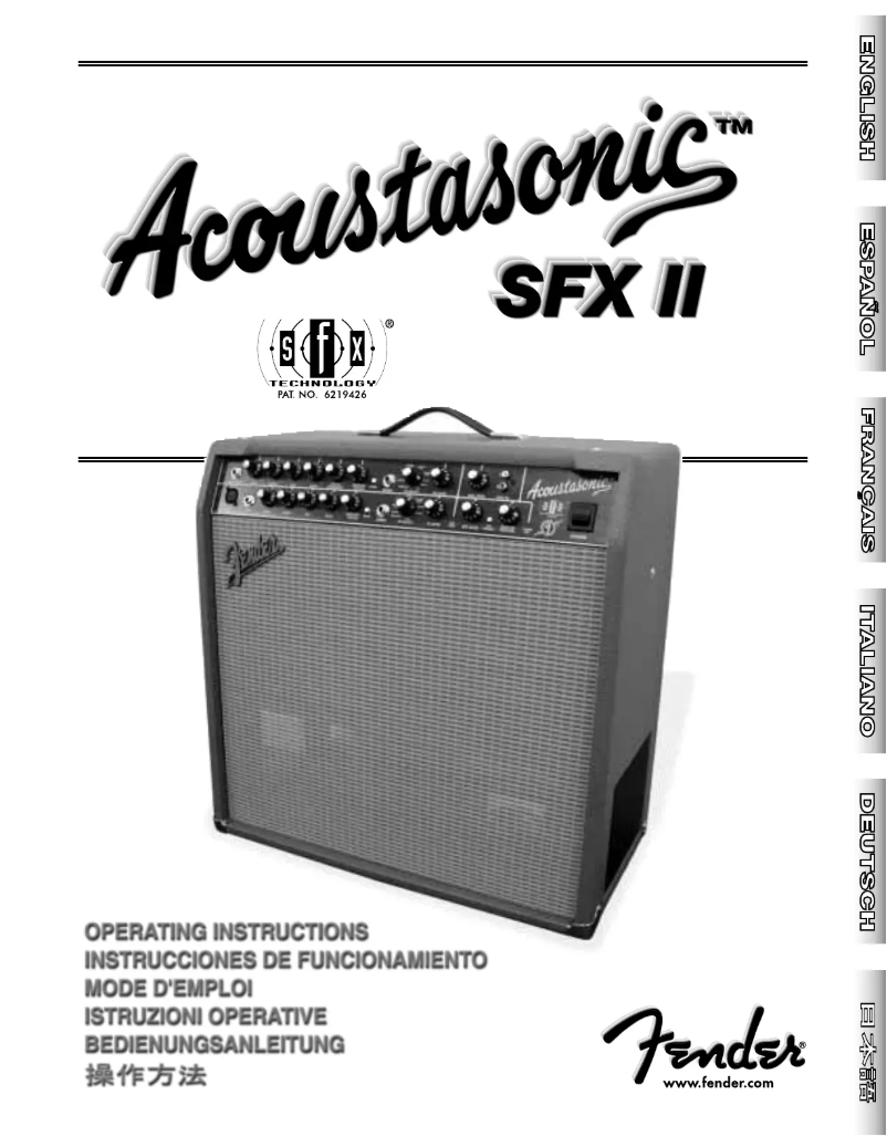 Page 1 de la notice Manuel utilisateur Fender Acoutasonic SFX II