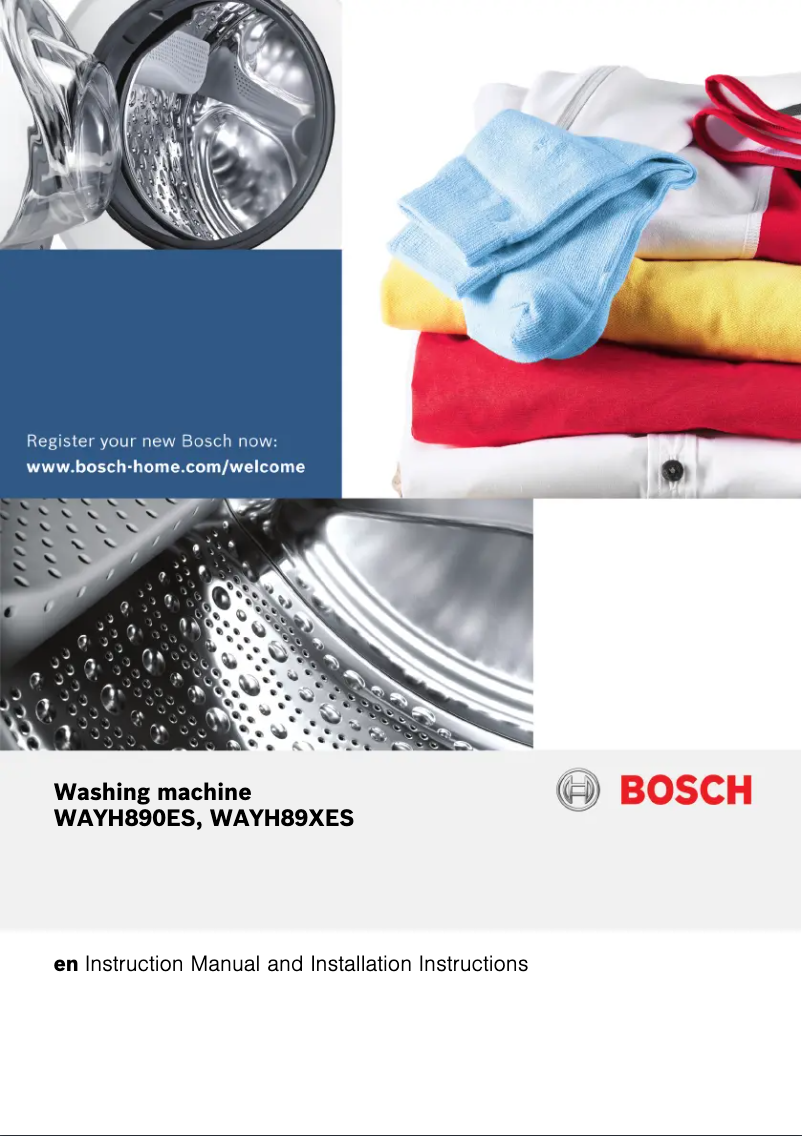 Page n°1 - Manuel utilisateur Bosch WAYH890ES