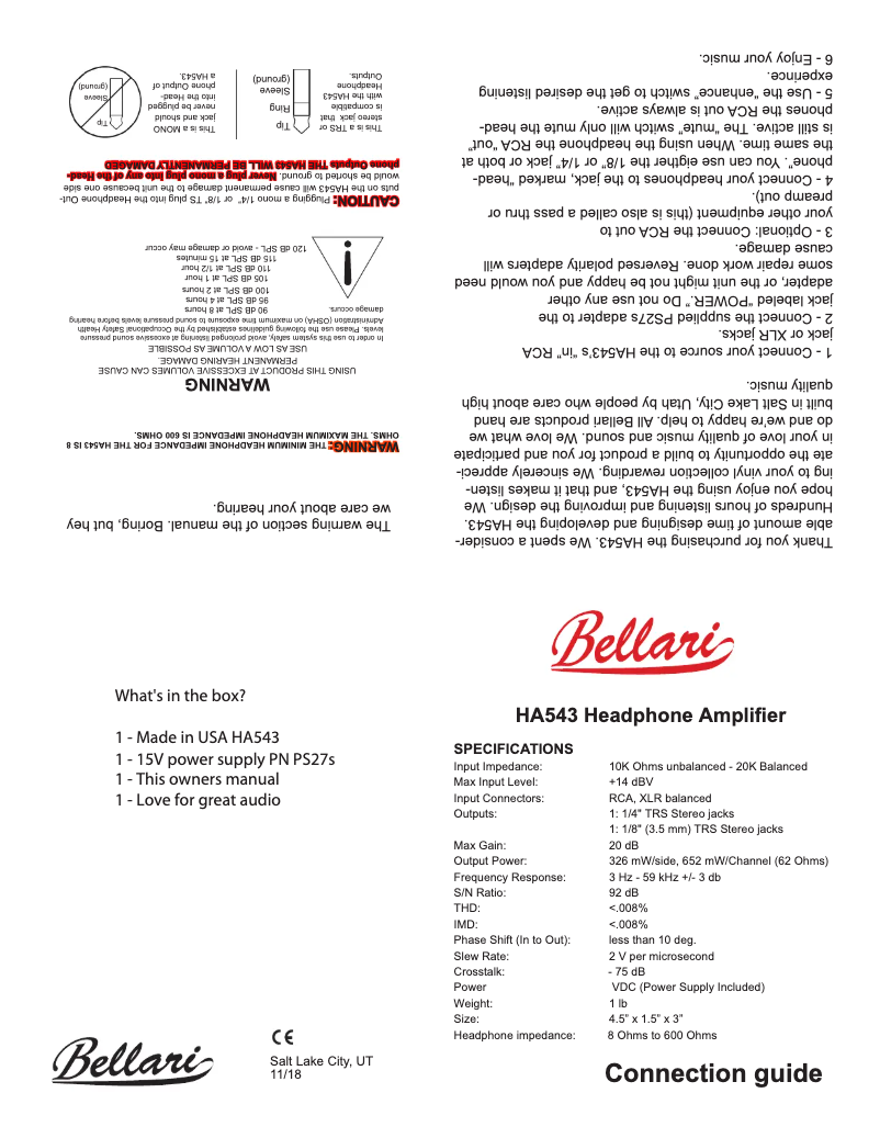 Image de la première page du manuel de l'appareil HA543