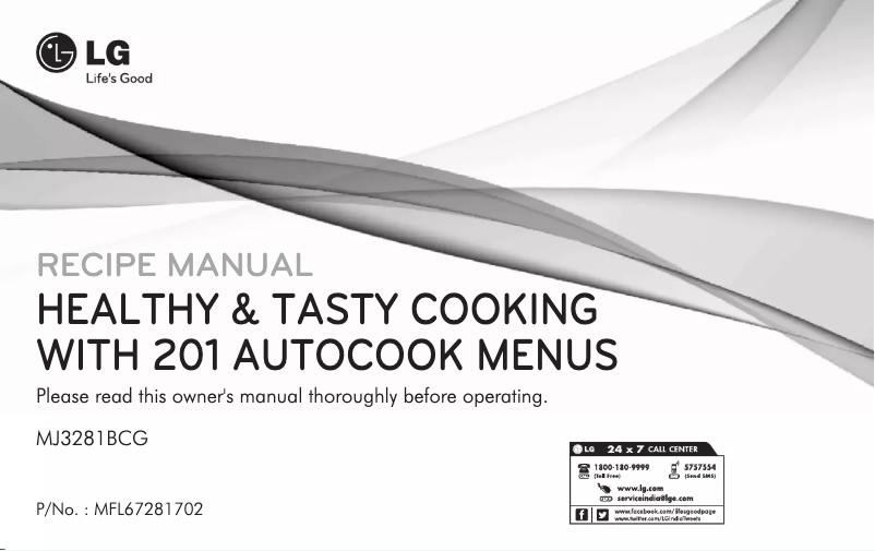 Page 1 de la notice Manuel utilisateur LG MJ3281BCG