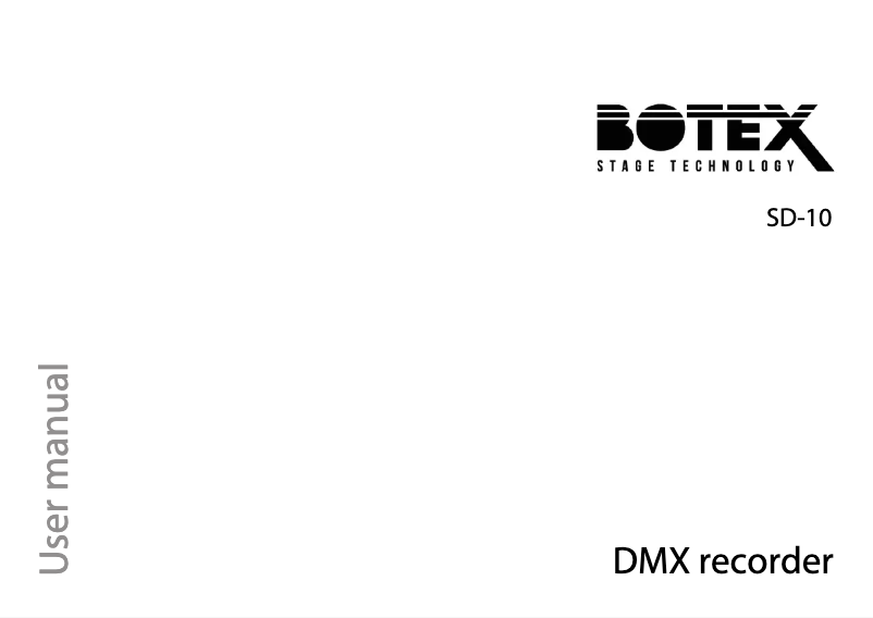 Page n°1 - Manuel utilisateur Botex SD-10