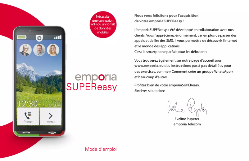 Image de la première page du manuel de l'appareil SUPEReasy