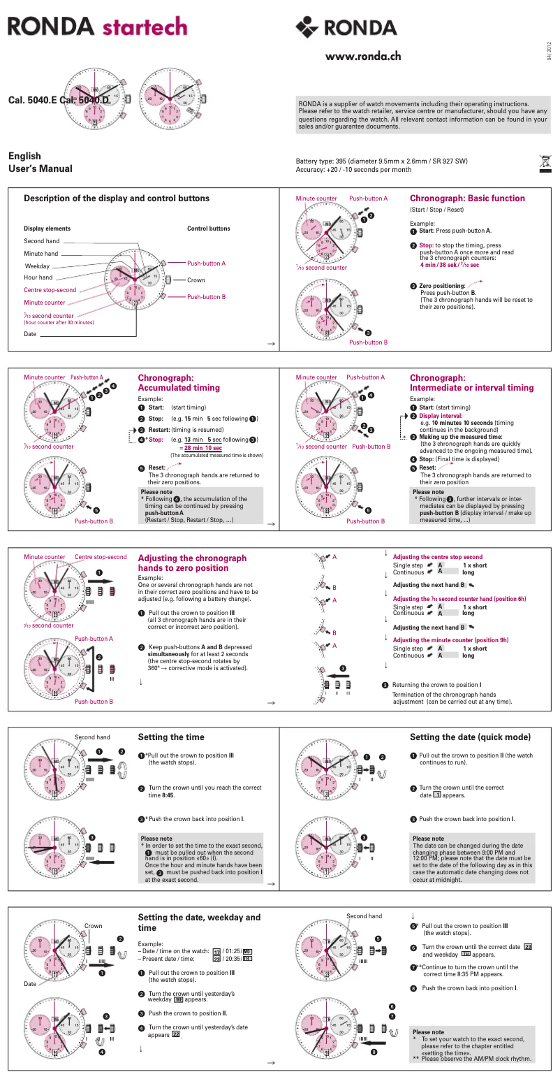 Image de la première page du manuel de l'appareil Excursion 10523