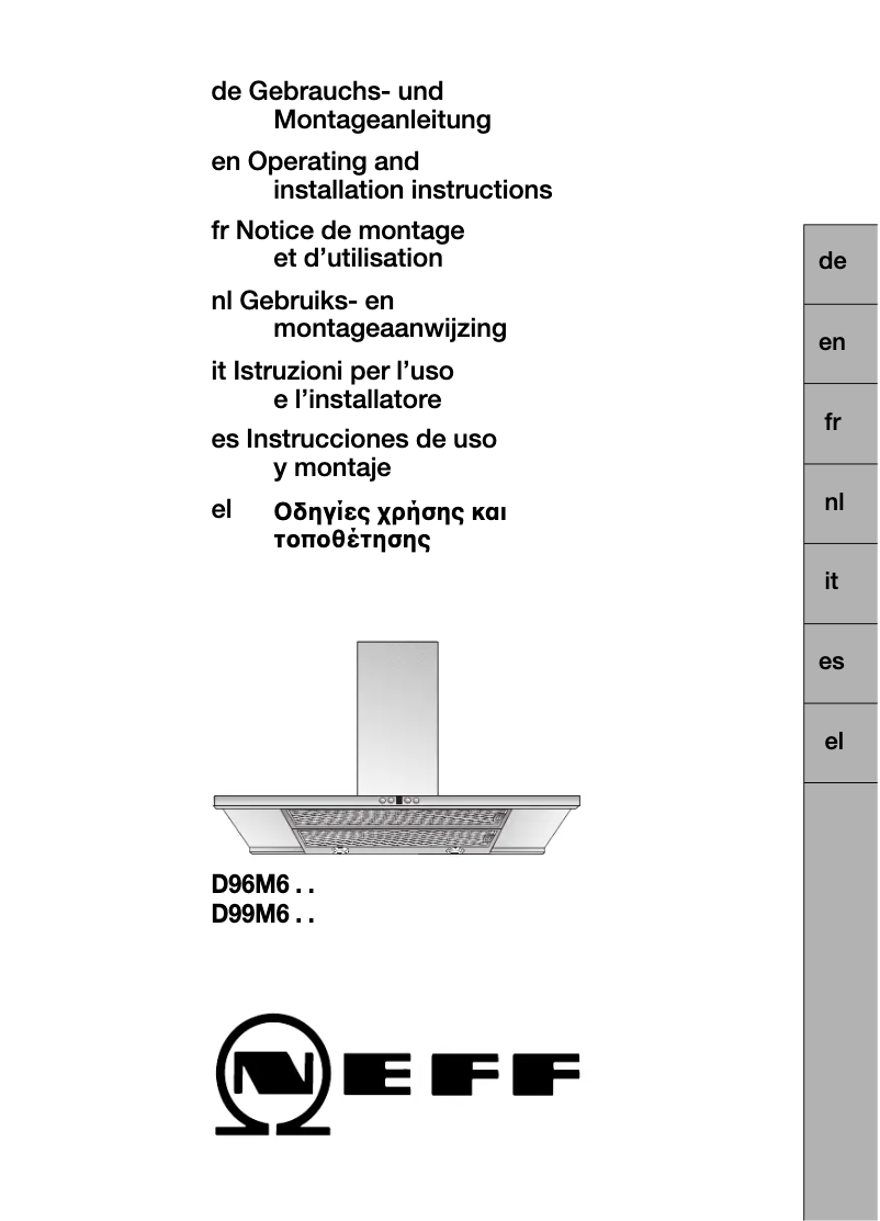 Page n°1 - Manuel utilisateur Neff D99M6NO