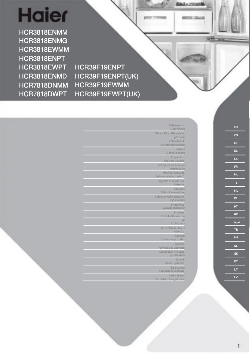 Page n°1 - Manuel utilisateur Haier HCR3818ENMG