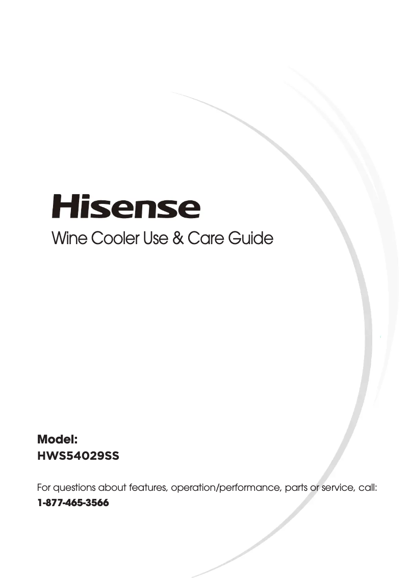 Page 1 de la notice Manuel utilisateur Hisense HWS54029SS