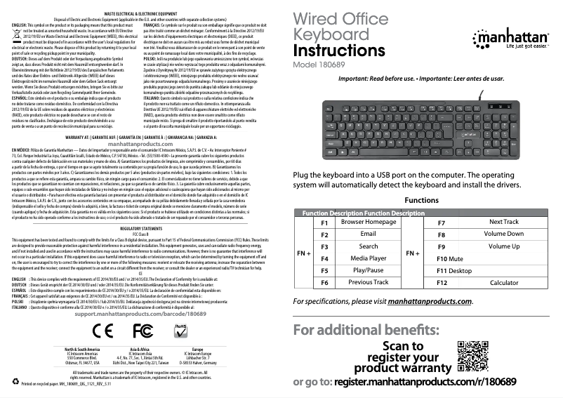 Image de la première page du manuel de l'appareil 180689