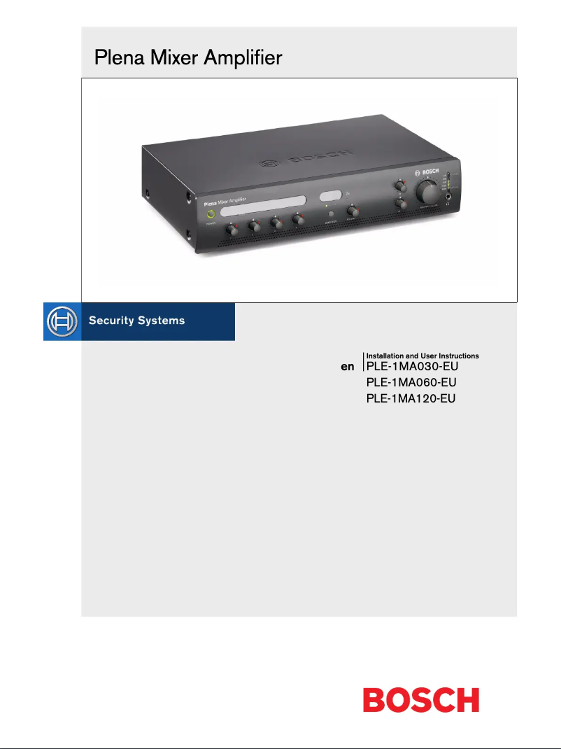 Page 1 de la notice Manuel utilisateur Bosch PLE‑1MA120‑EU