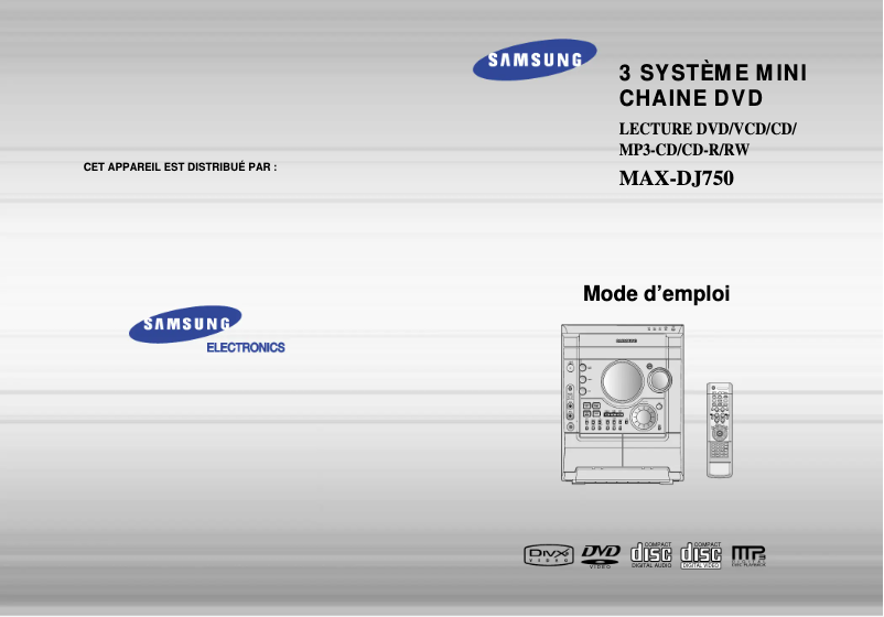 Page 1 de la notice Manuel utilisateur Samsung MAX-DJ750