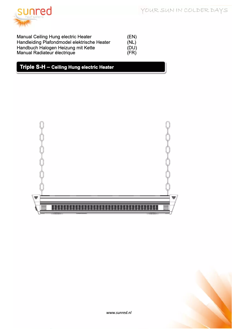 Page 1 de la notice Manuel utilisateur SunRed TRIPLE S-H