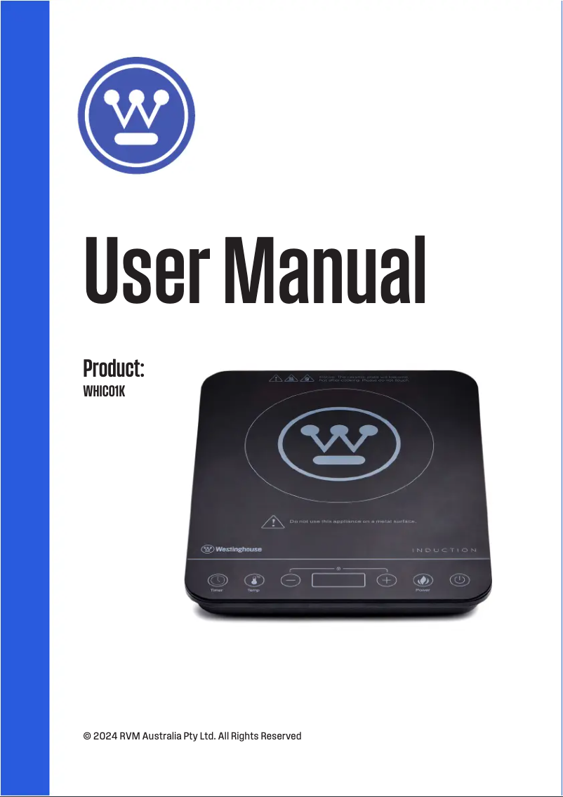 Page n°1 - Manuel utilisateur Westinghouse WHIC01K