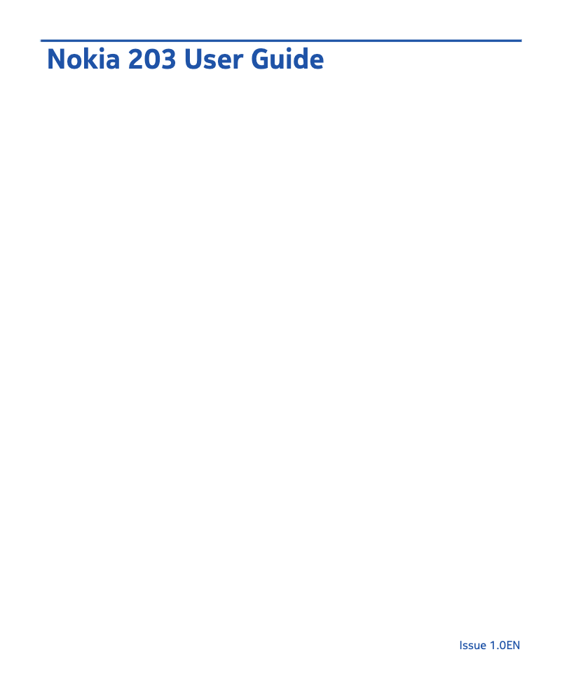 Image de la première page du manuel de l'appareil Asha 203