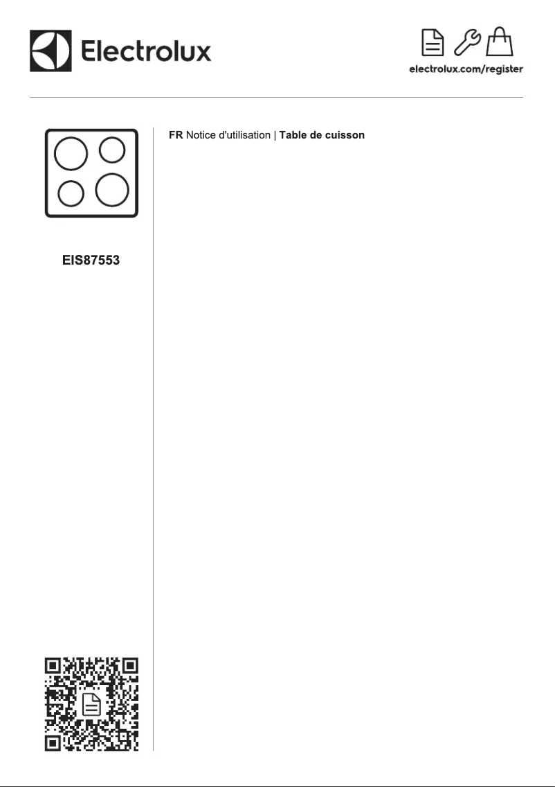 Page 1 de la notice Manuel utilisateur Electrolux EIS87553