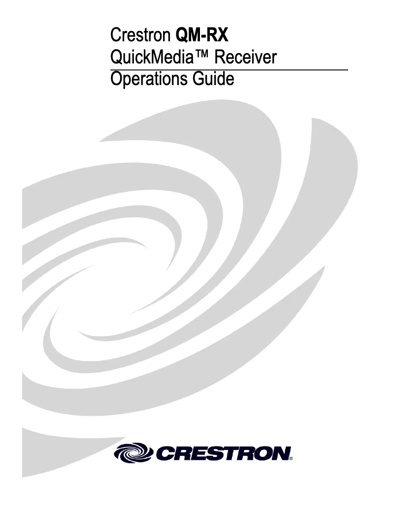 Page 1 de la notice Manuel utilisateur Crestron QM-RX