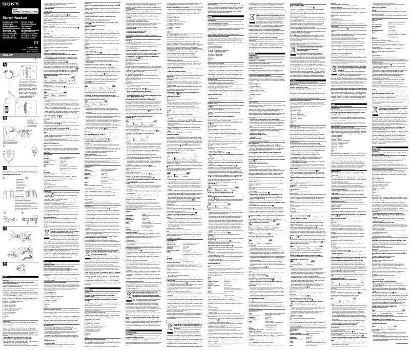 Page n°1 - Manuel utilisateur Sony XBA-2iP