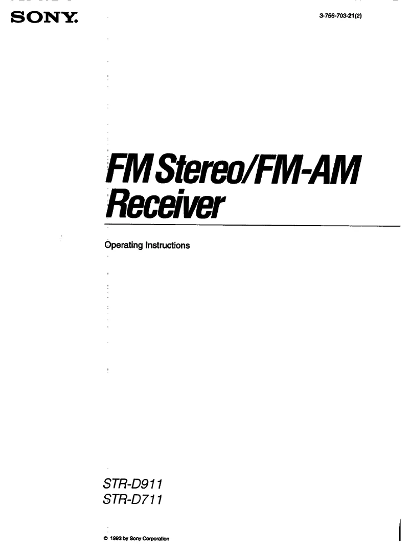 Image de la première page du manuel de l'appareil STR-D911