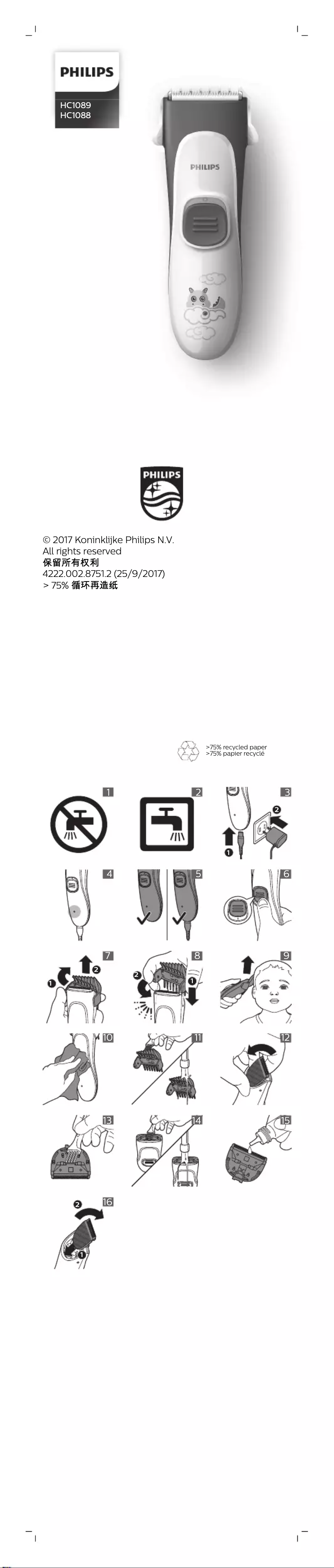 Page n°1 - Manuel utilisateur Philips HC1089