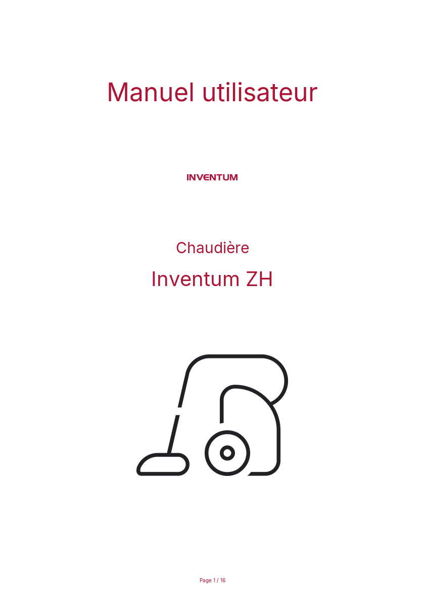 Page n°1 - Manuel utilisateur Inventum ZH