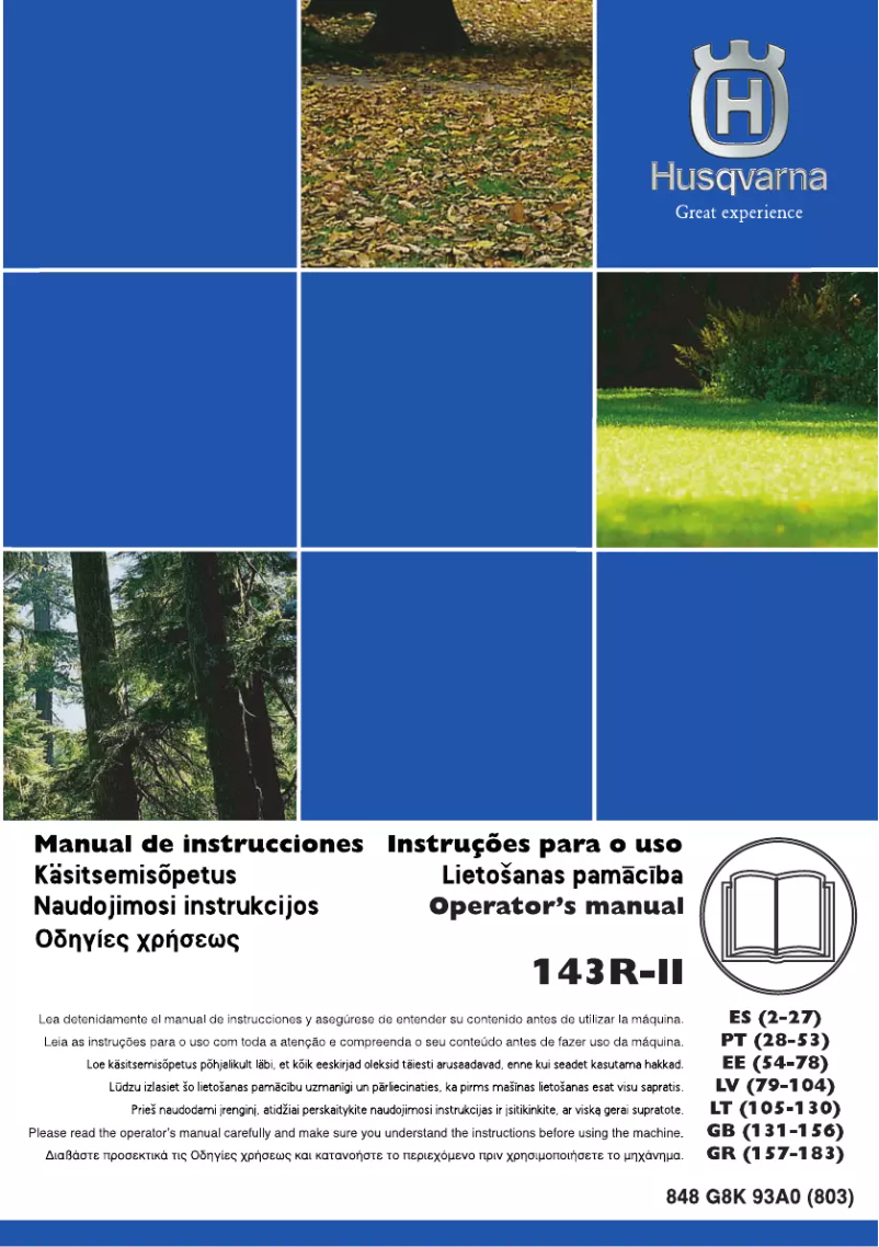 Page 1 de la notice Manuel utilisateur Husqvarna 143R-II