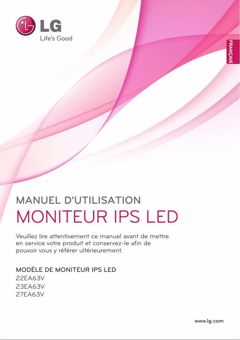 Page 1 de la notice Manuel utilisateur LG 27EA63V-P