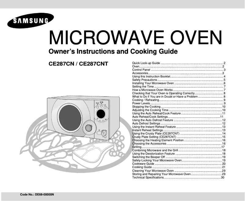 Page 1 de la notice Manuel utilisateur Samsung CE287CN