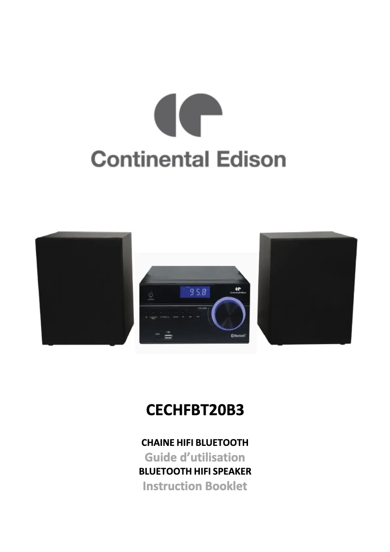 Page n°1 - Manuel utilisateur Continental Edison CECHFBT20B3
