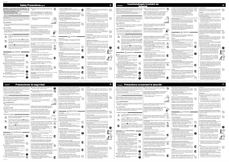 Page 1 de la notice Instructions de sécurité Casio Celviano AP-80R