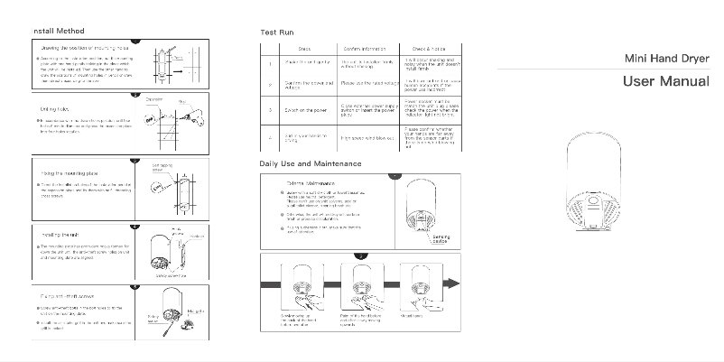 Image de la première page du manuel de l'appareil Mini Jet-dryer
