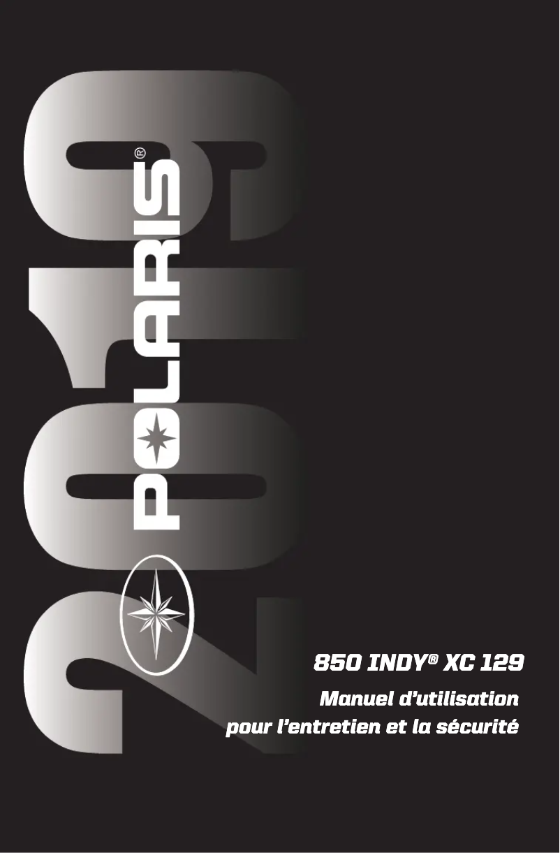 Page 1 de la notice Manuel utilisateur Polaris 850 Indy XC 129 (2019)