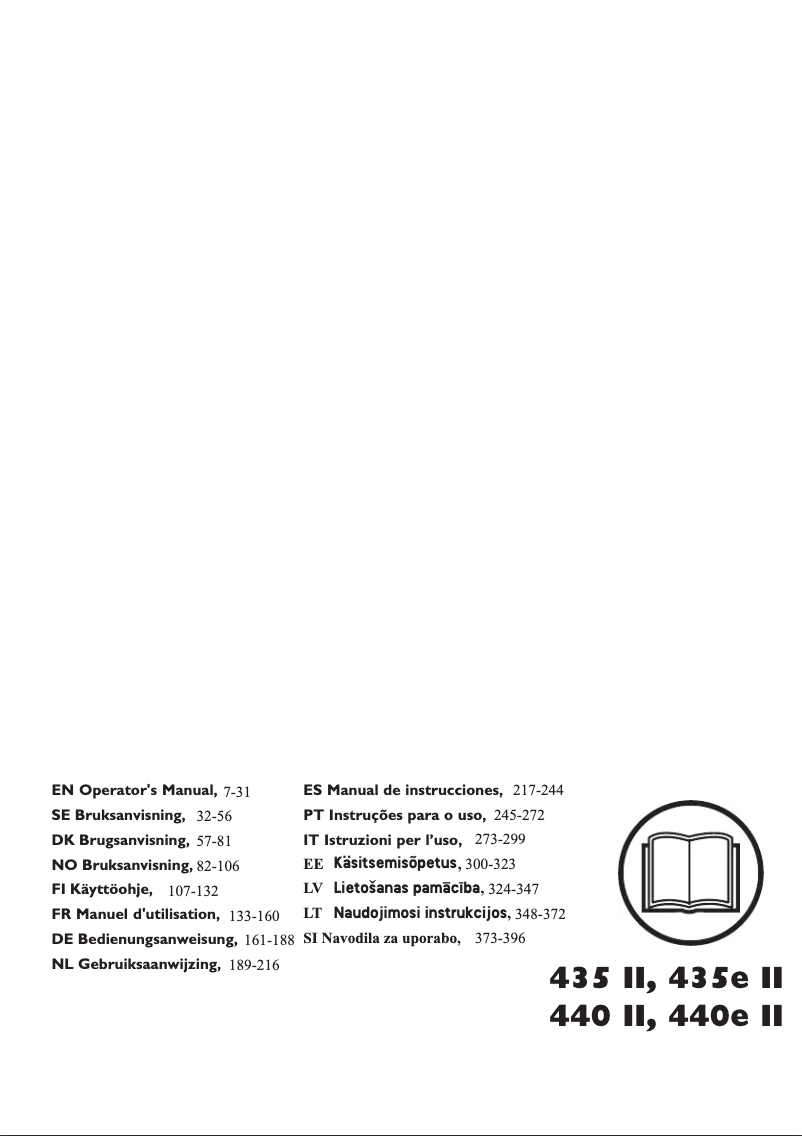 Page n°1 - Manuel utilisateur Husqvarna 435e II