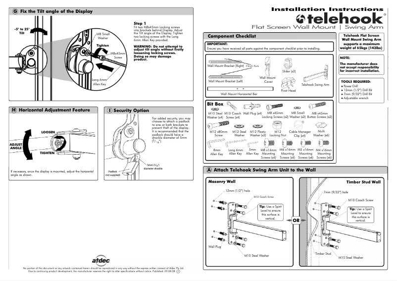 Page n°1 - Manuel utilisateur Atdec TH-3060-SAU