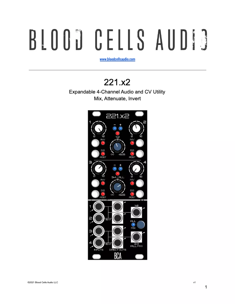 Page n°1 - Manuel utilisateur Blood Cells Audio 221.x2
